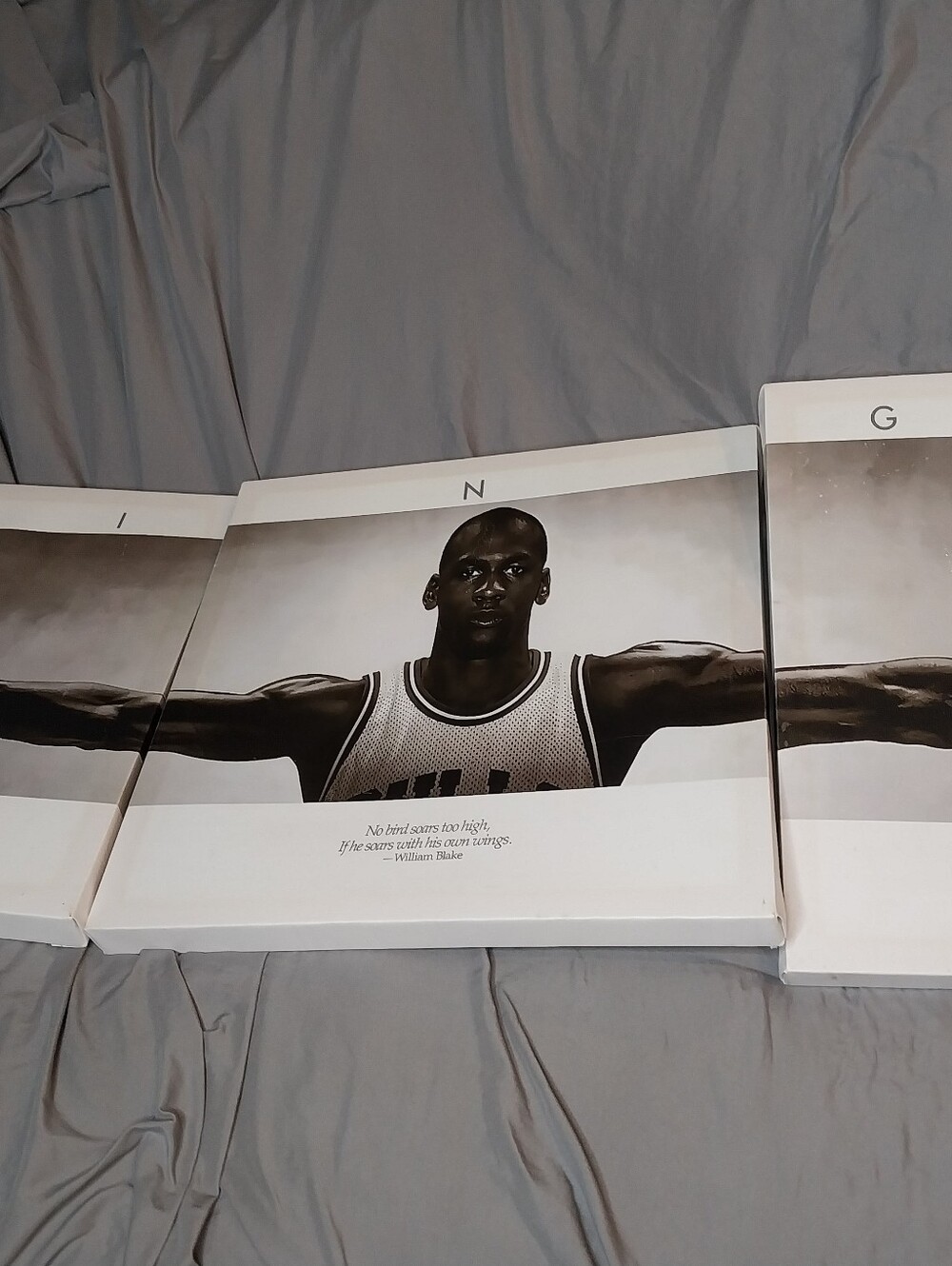 Jordan Black & White Triptych Wings Panel Art